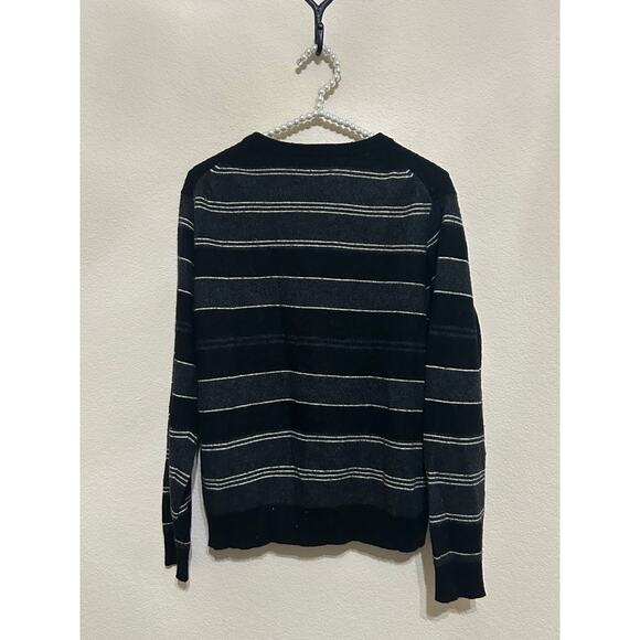 Cezani Cashmere Sweater Men's Size Large 2 Ply Neutral Striped Pullover Top - Picture 8 of 8